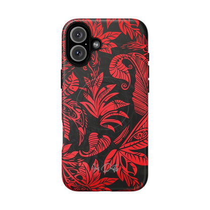 iPhone 16 Plus Matte Phone Case - Crimson Jungle | MagSafe iPhone Case