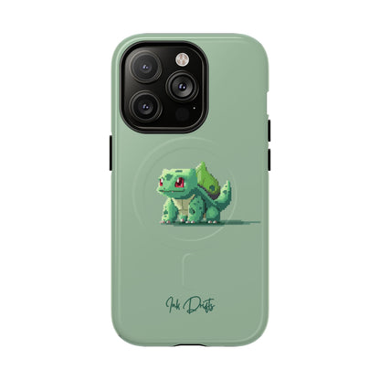 iPhone 14 Pro Glossy Phone Case - Pixel Bulbasaur | MagSafe iPhone Case