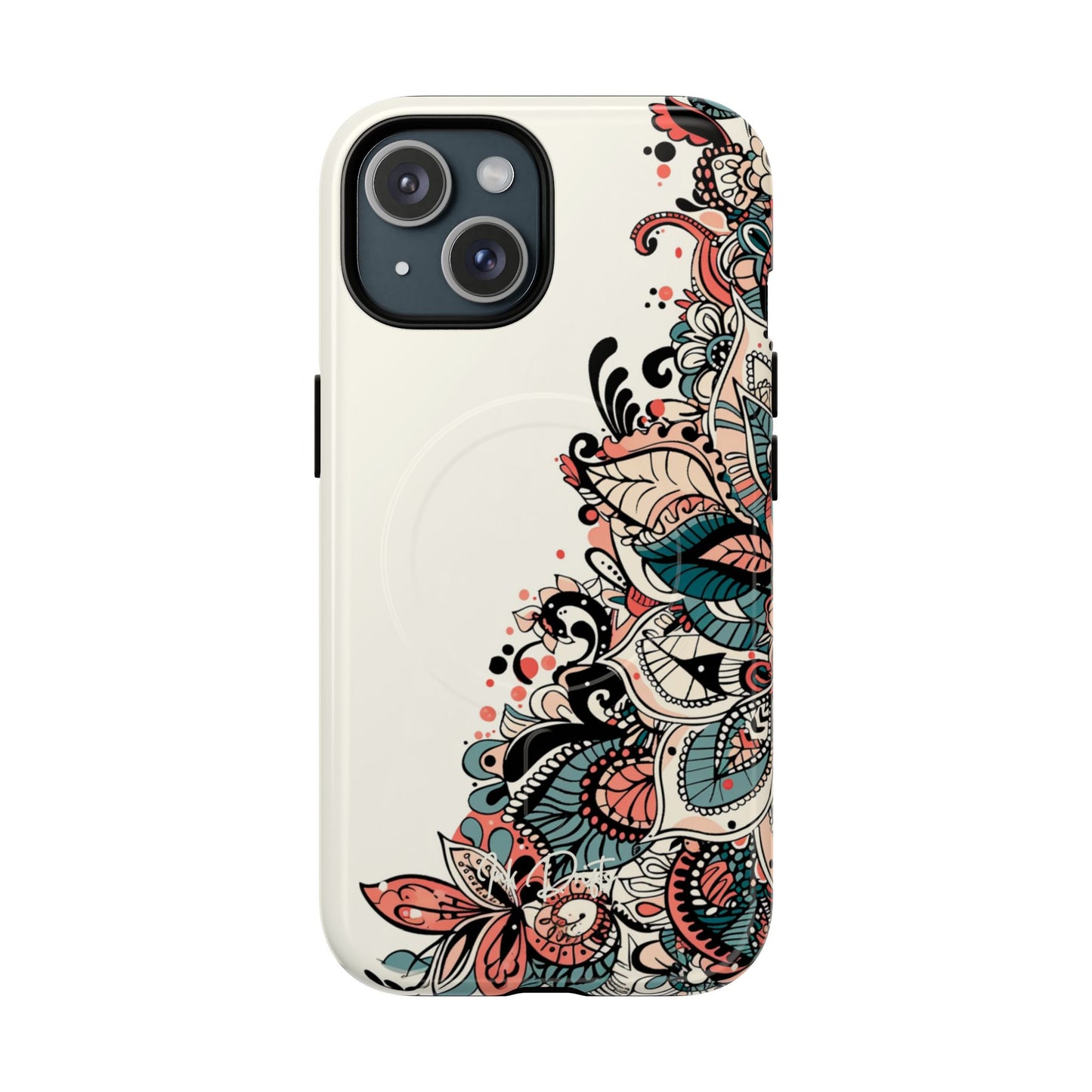 iPhone 15 Glossy Phone Case - Floral Cascade | MagSafe iPhone Case