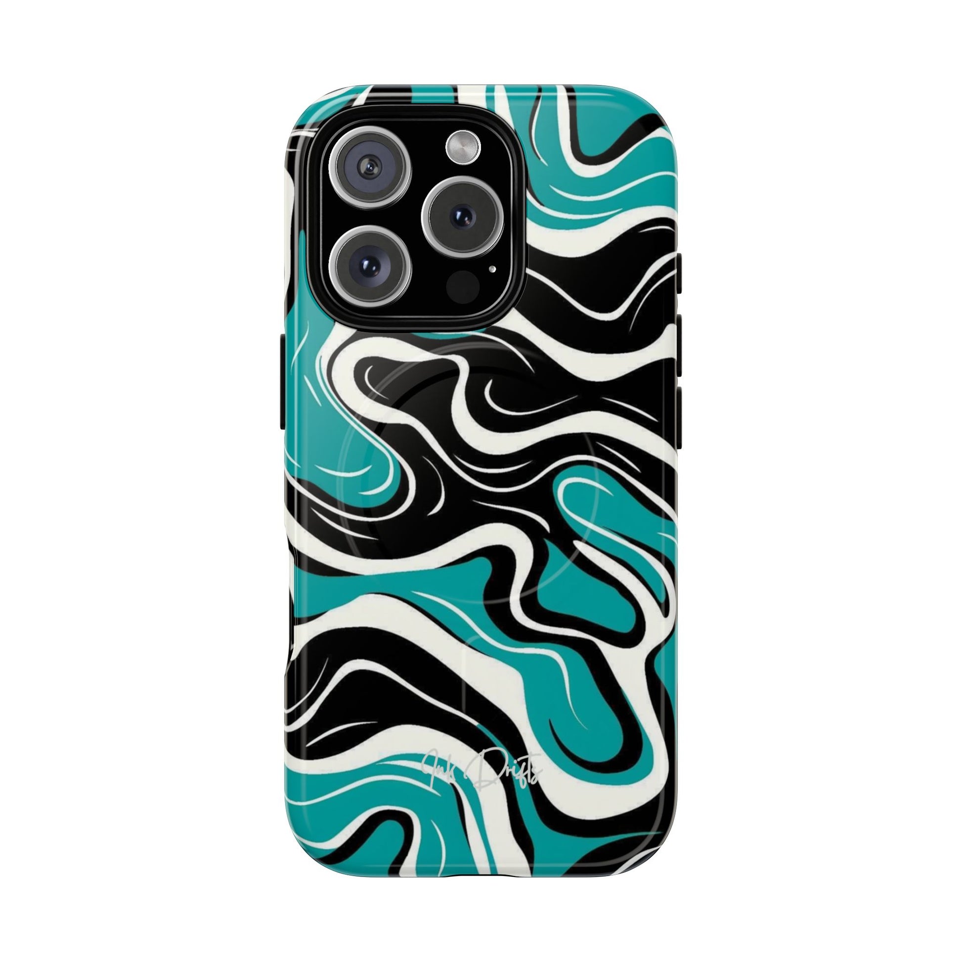 iPhone 16 Pro Glossy Phone Case - Teal Tempest | MagSafe iPhone Case