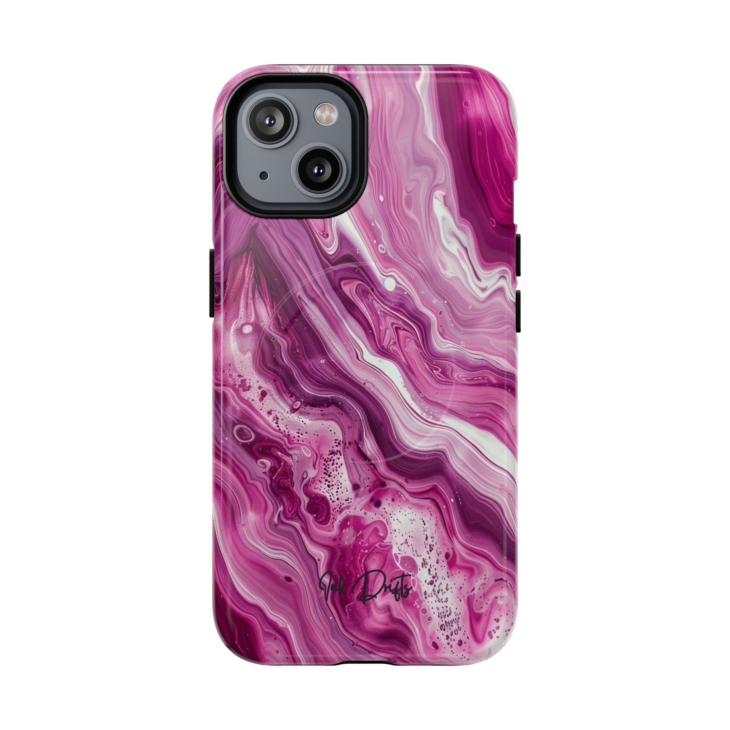 iPhone 14 Glossy Phone Case - Pink Marble | MagSafe iPhone Case