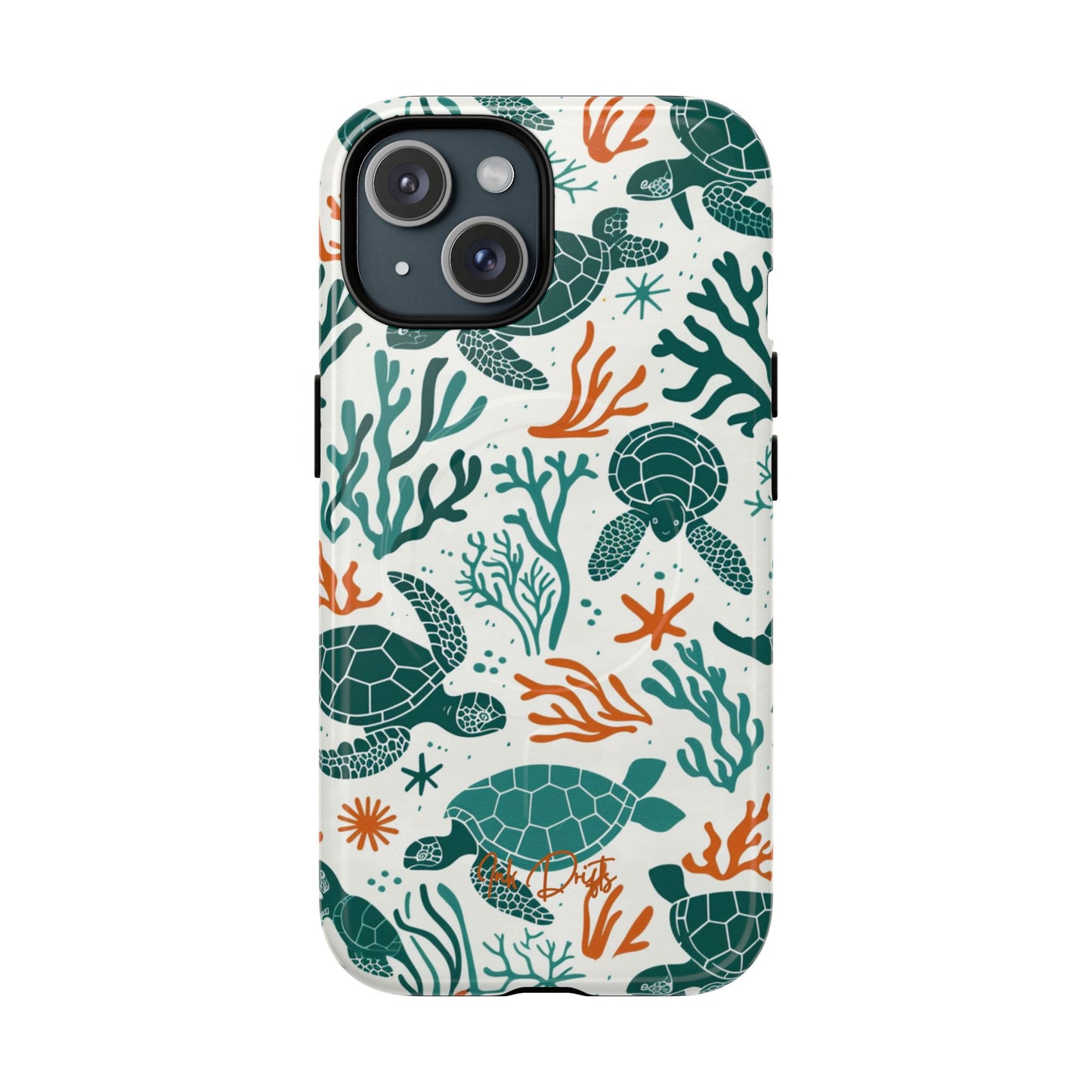 iPhone 15 Glossy Phone Case - Turtle Tango | MagSafe iPhone Case