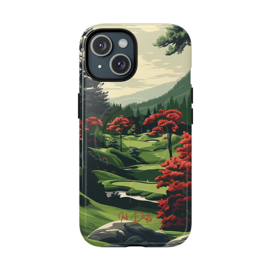 iPhone 15 Glossy Phone Case - Tranquil Hills | MagSafe iPhone Case