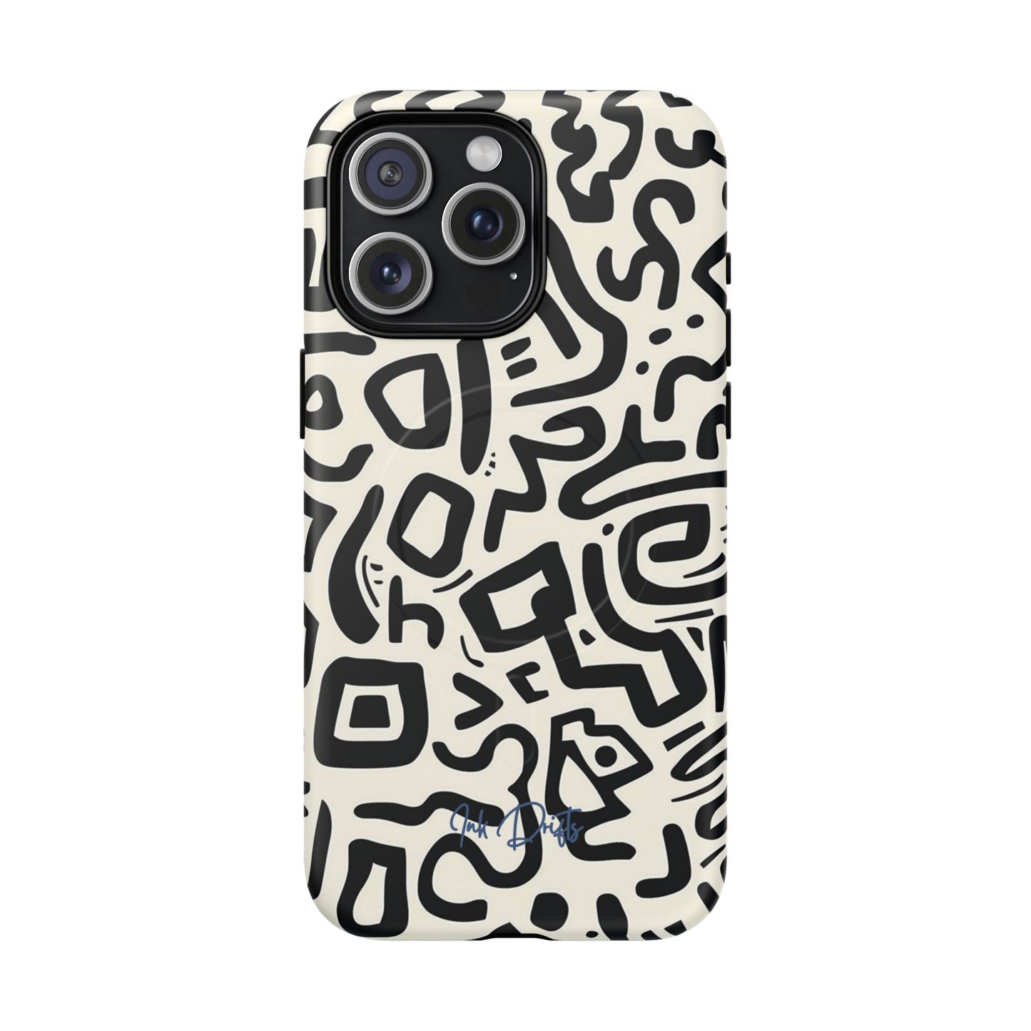 iPhone 15 Pro Max Matte Phone Case - Abstract Doodle | MagSafe iPhone Case