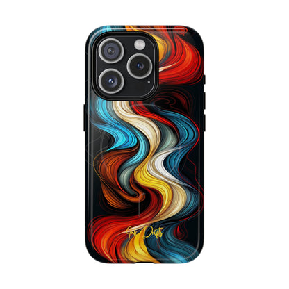 iPhone 15 Pro Glossy Phone Case - Tangled Colors | MagSafe iPhone Case