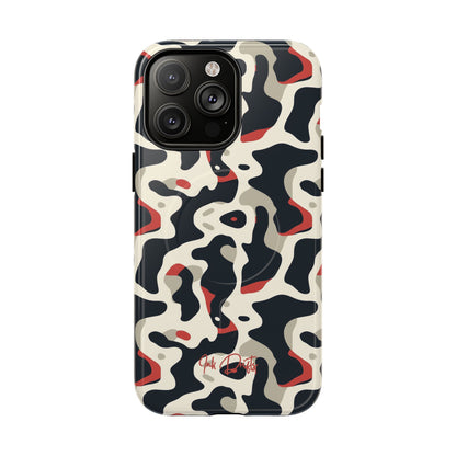 iPhone 14 Pro Max Glossy Phone Case - Cream Red Camo | MagSafe iPhone Case