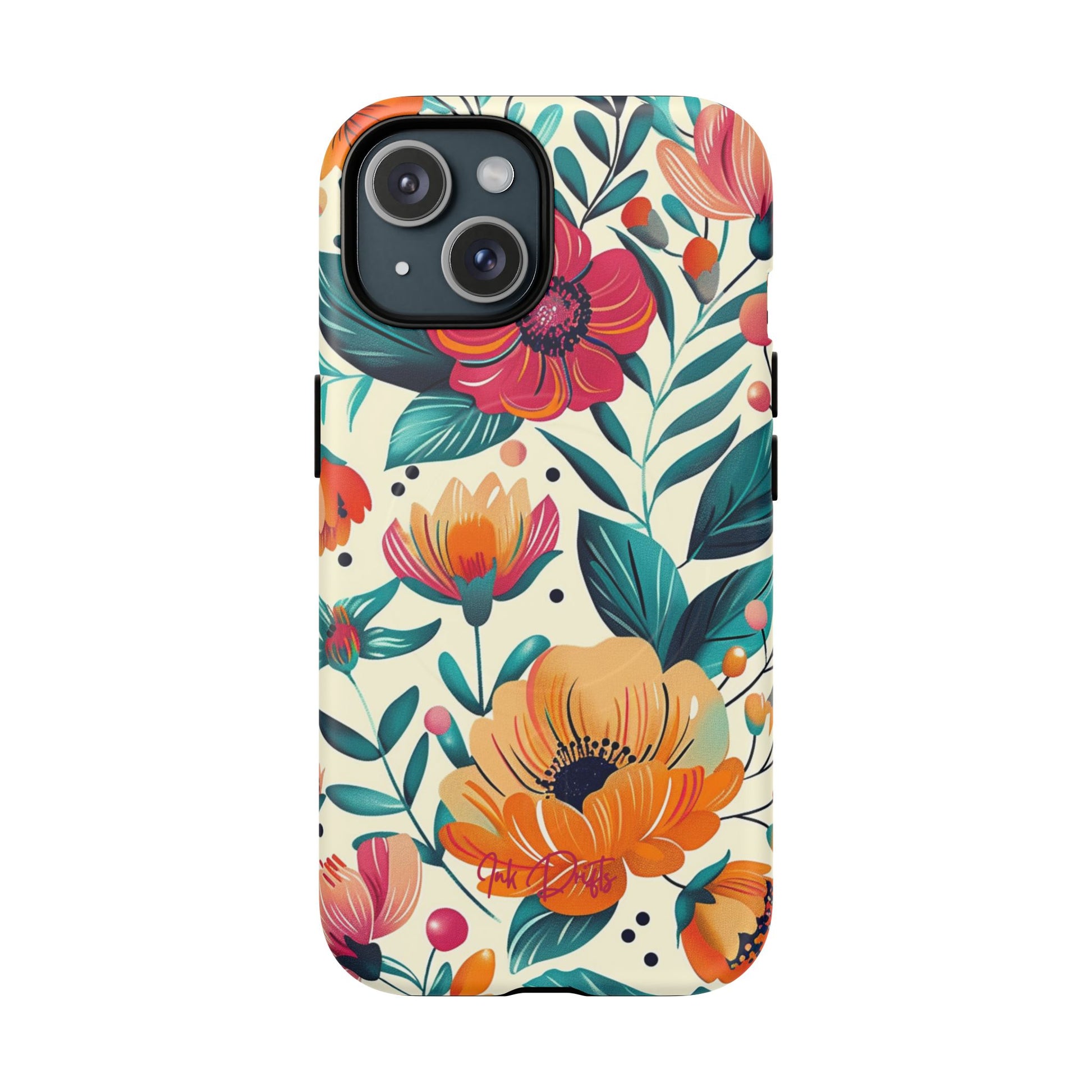 iPhone 15 Matte Phone Case - Floral Garden | MagSafe iPhone Case