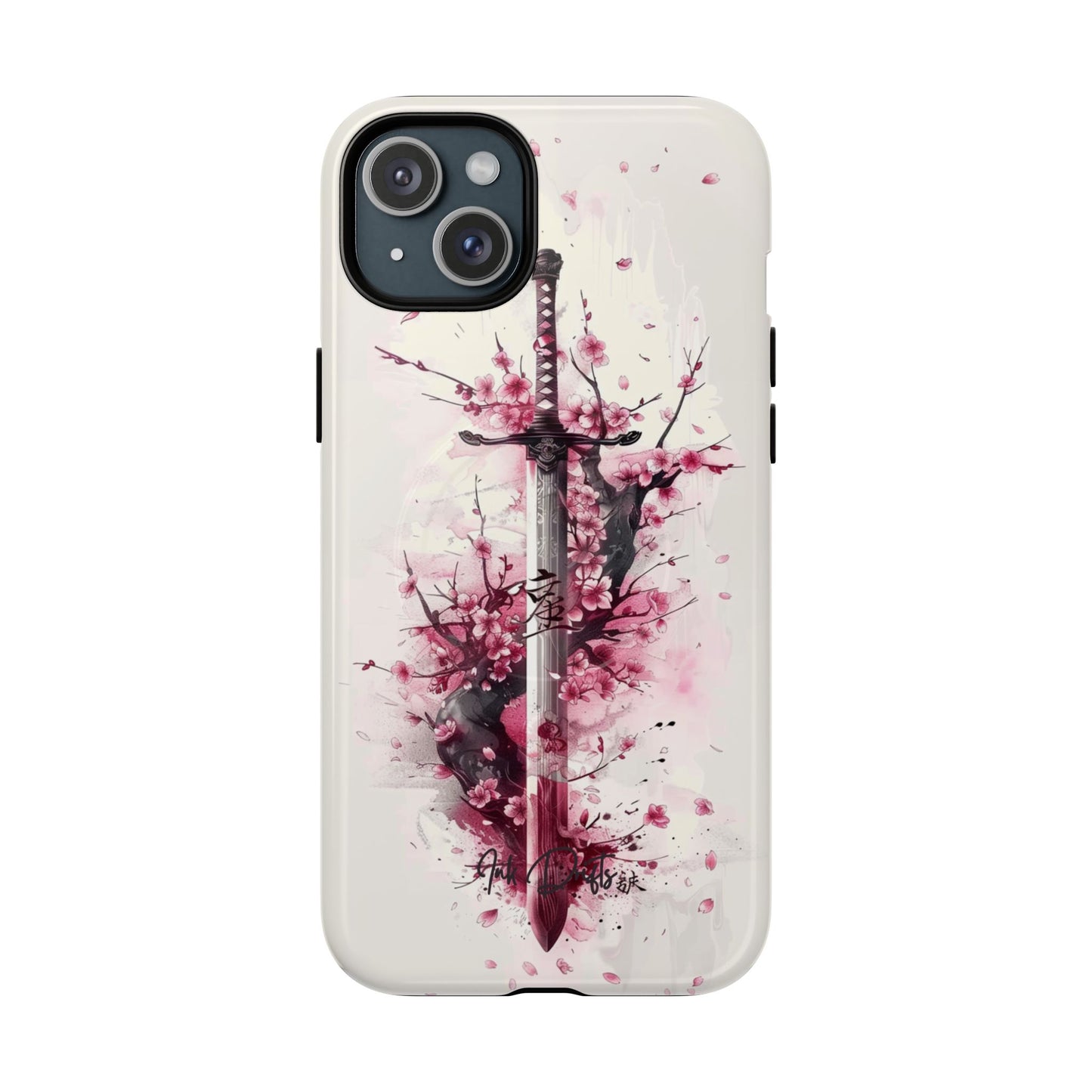 iPhone 15 Plus Glossy Phone Case - Sakura Blade | MagSafe iPhone Case