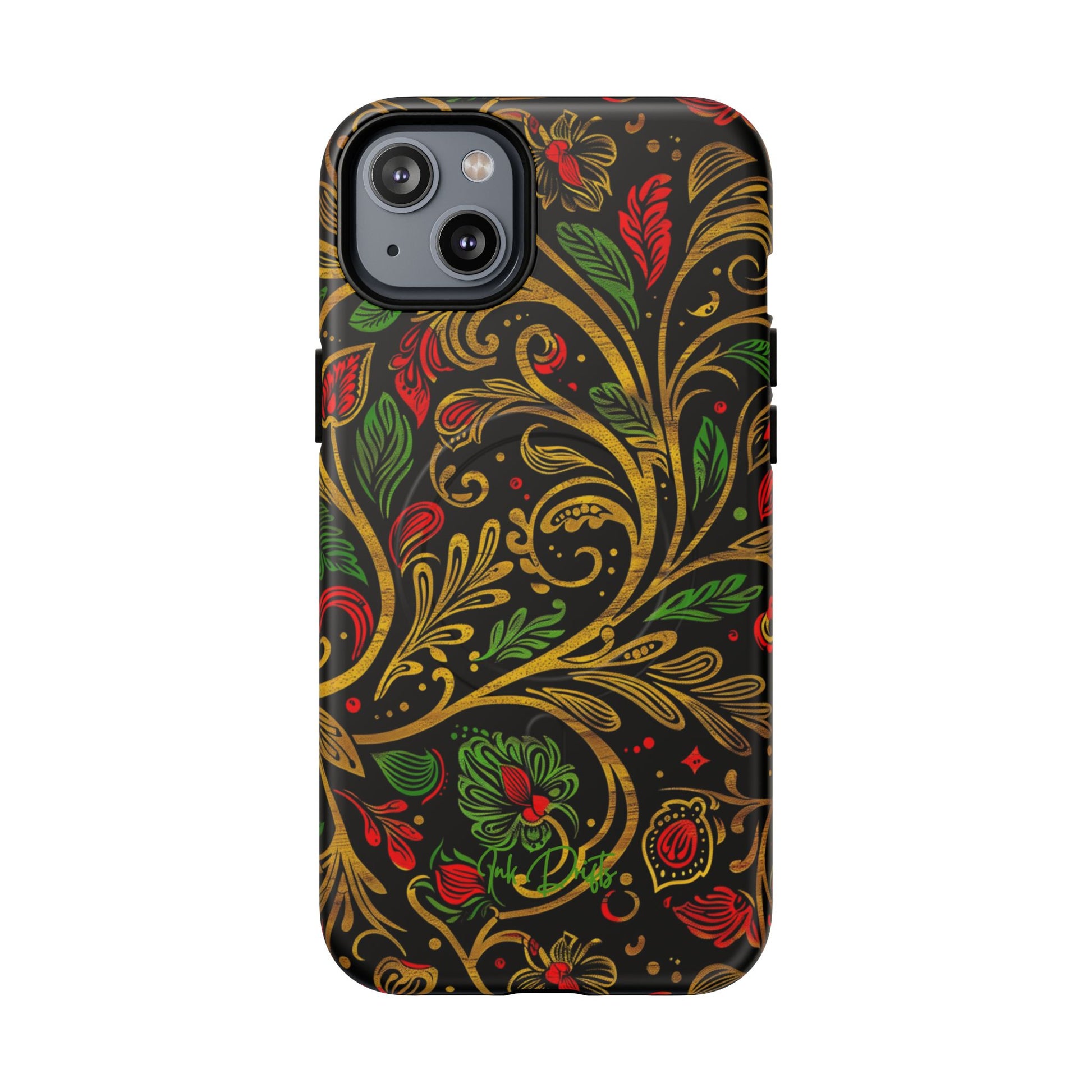 iPhone 14 Plus Matte Phone Case - Golden Vines | MagSafe iPhone Case