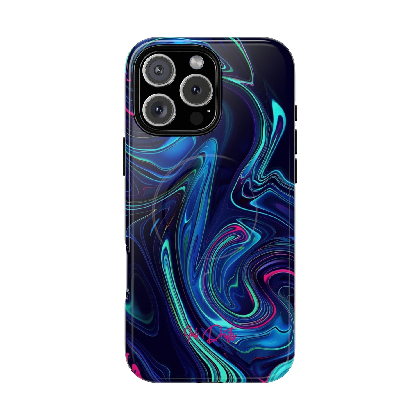 iPhone 16 Pro Max Glossy Phone Case - Neon Abyss | MagSafe iPhone Case