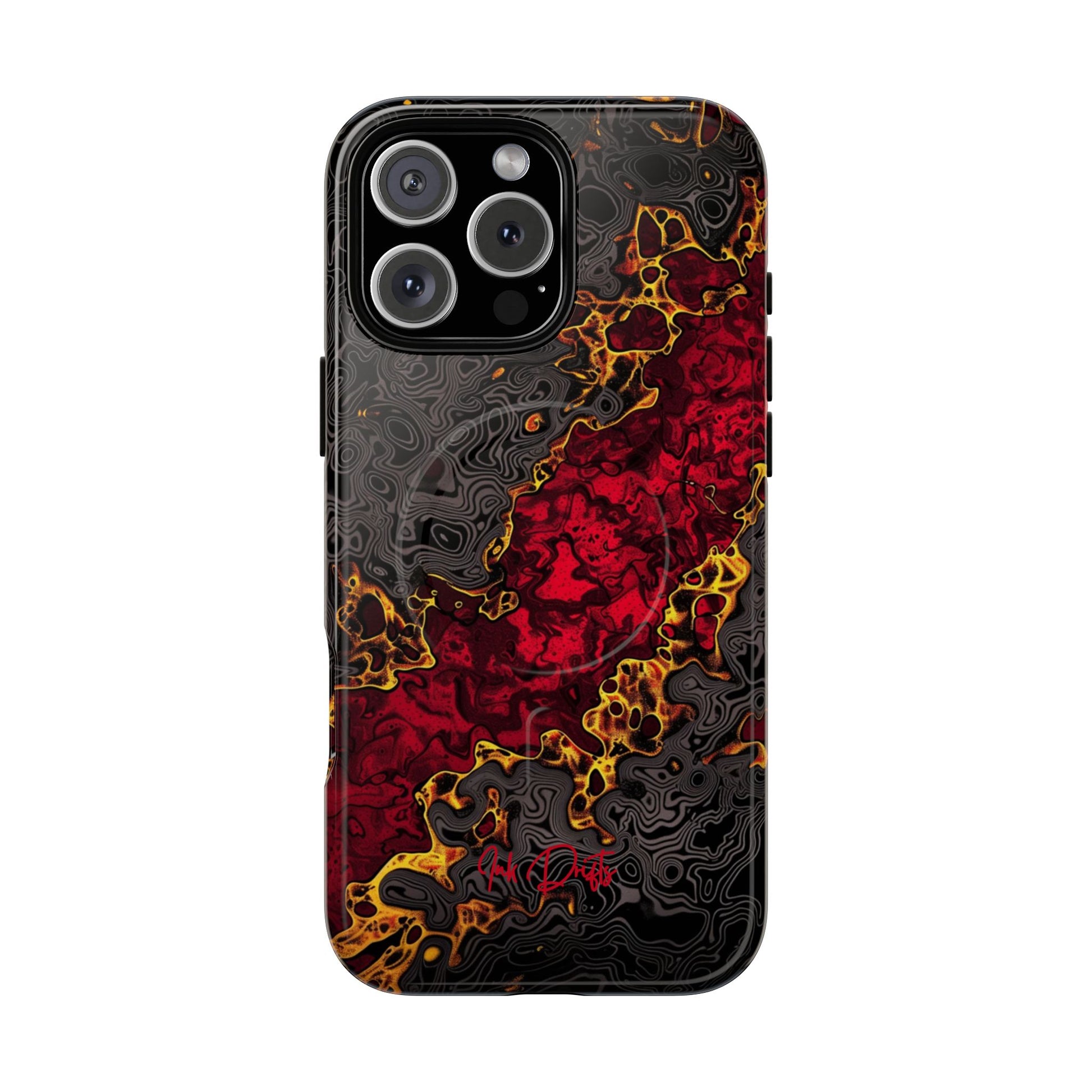 iPhone 16 Pro Max Glossy Phone Case - Volcanic Veins | MagSafe iPhone Case