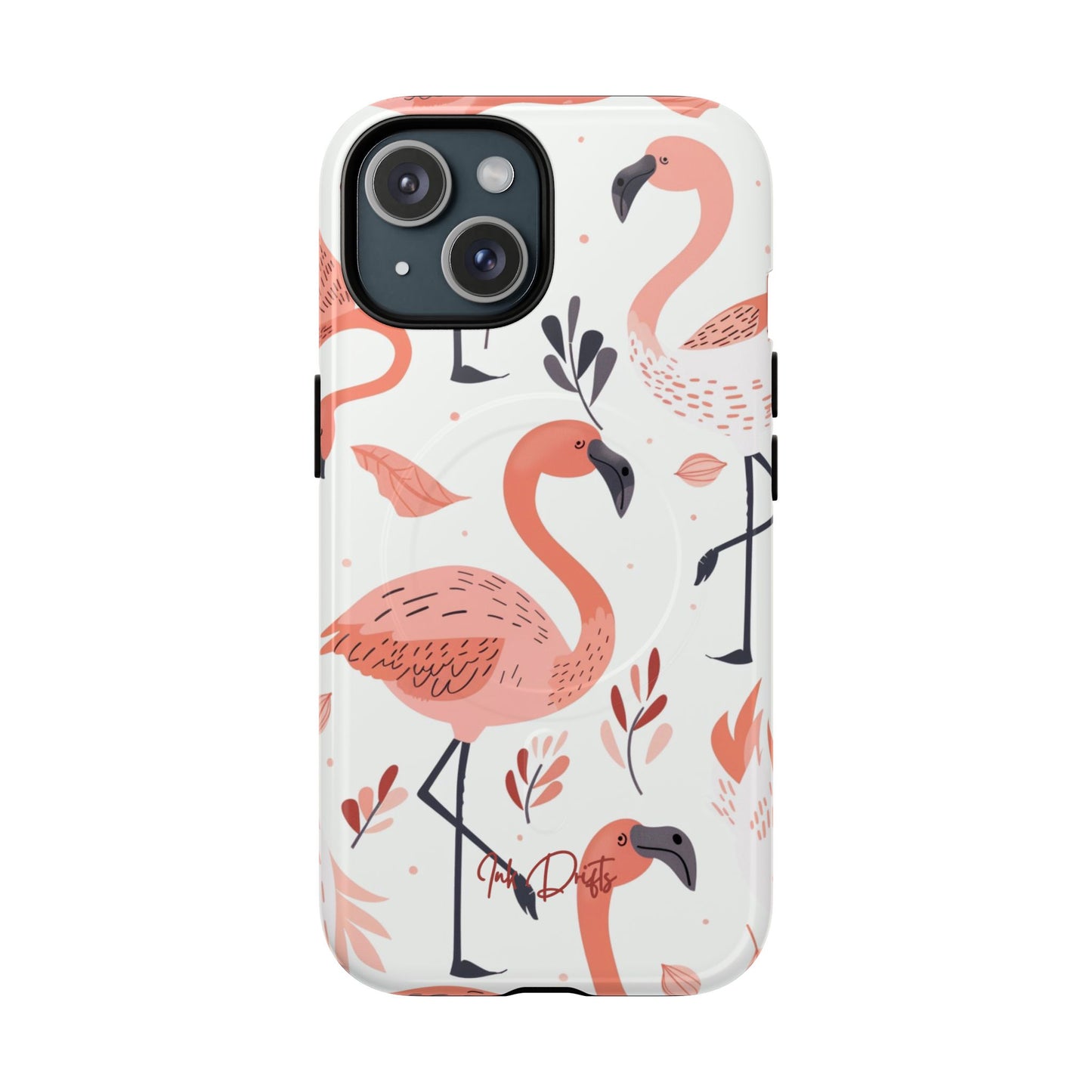 iPhone 15 Glossy Phone Case - Flamingo Paradise | MagSafe iPhone Case