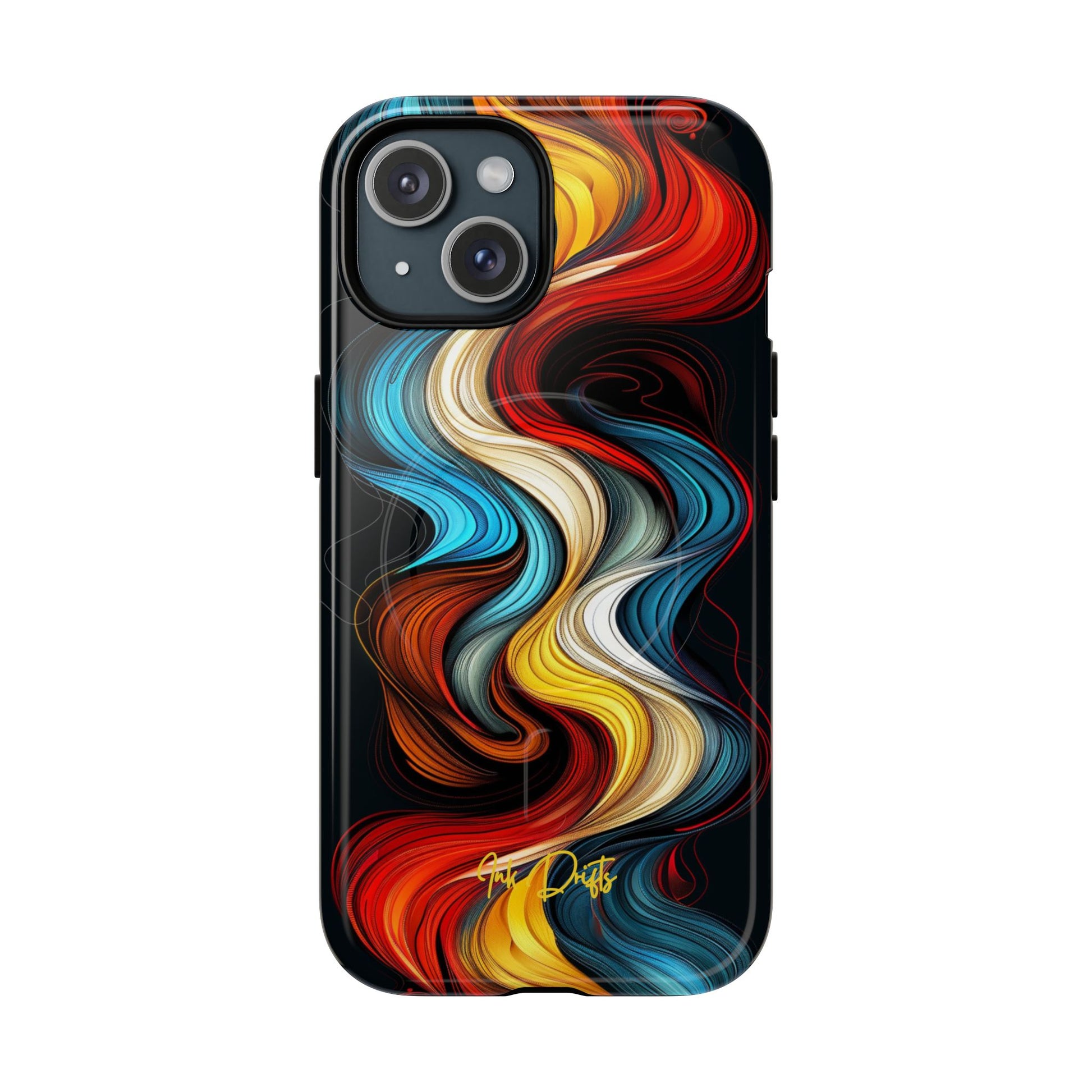 iPhone 15 Glossy Phone Case - Tangled Colors | MagSafe iPhone Case