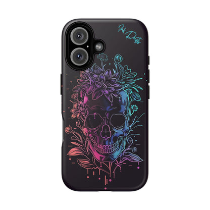 iPhone 16 Matte Phone Case - Neon Skull | MagSafe iPhone Case