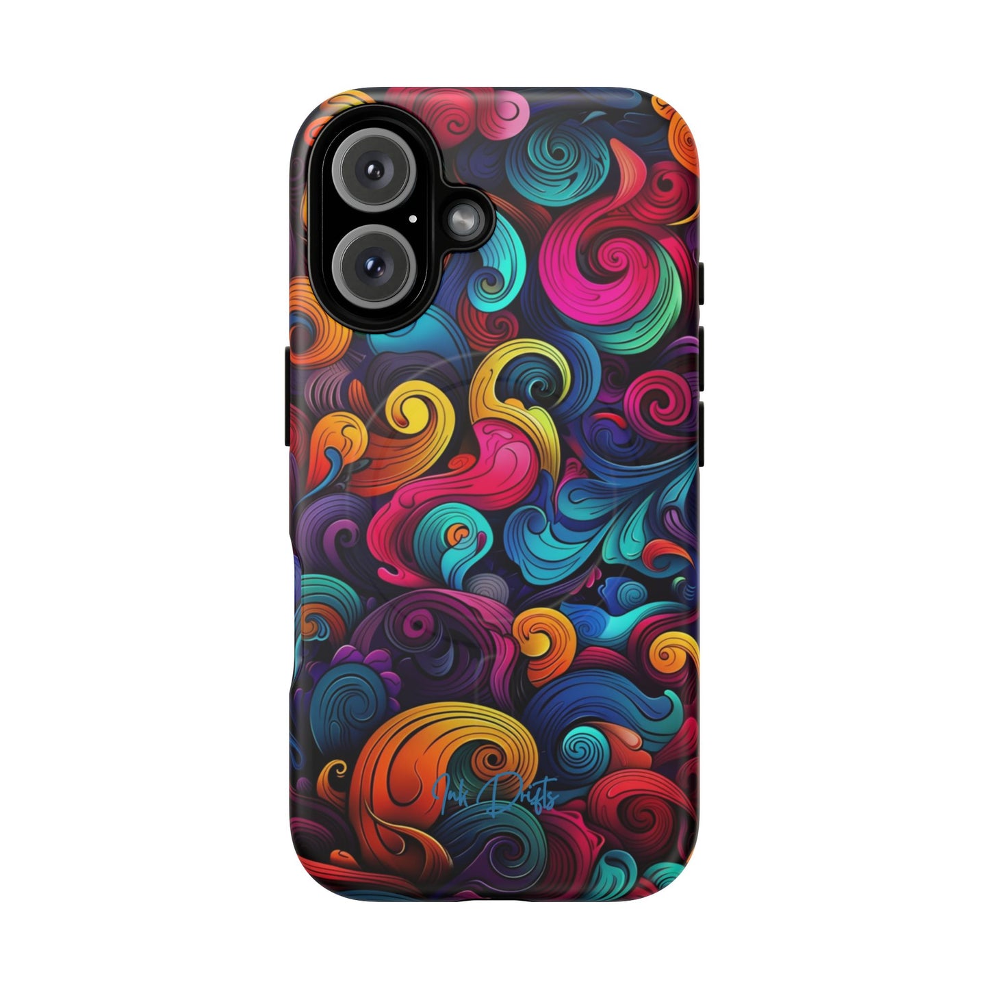 iPhone 16 Matte Phone Case - Psychedelic Waves | MagSafe iPhone Case