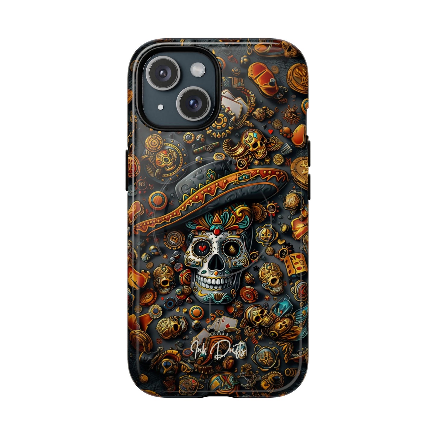 iPhone 15 Glossy Phone Case - Aztec Gold | MagSafe iPhone Case