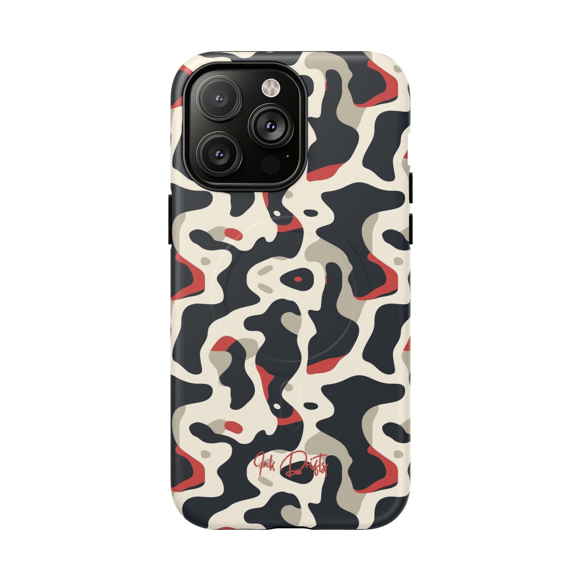 iPhone 14 Pro Max Matte Phone Case - Cream Red Camo | MagSafe iPhone Case