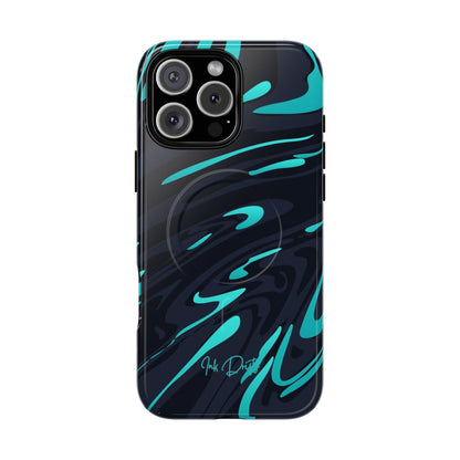 iPhone 16 Pro Max Glossy Phone Case - Turquoise Splash | MagSafe iPhone Case