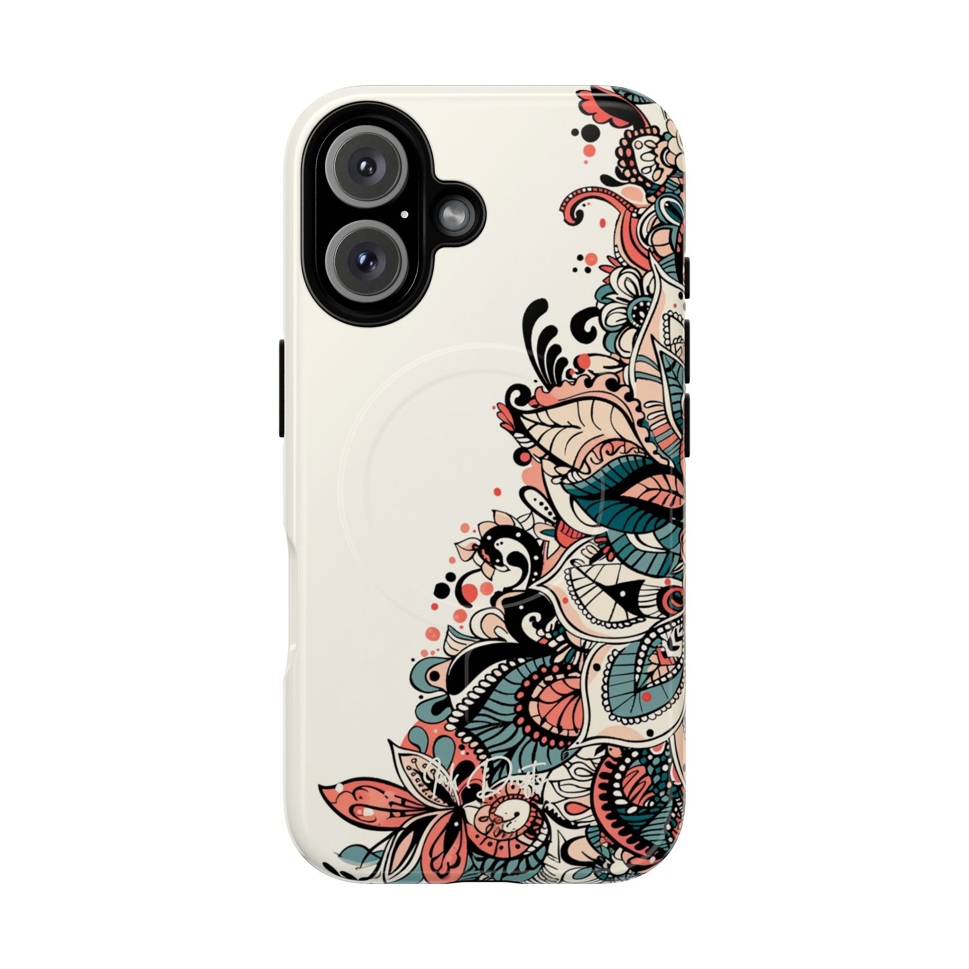 iPhone 16 Glossy Phone Case - Floral Cascade | MagSafe iPhone Case