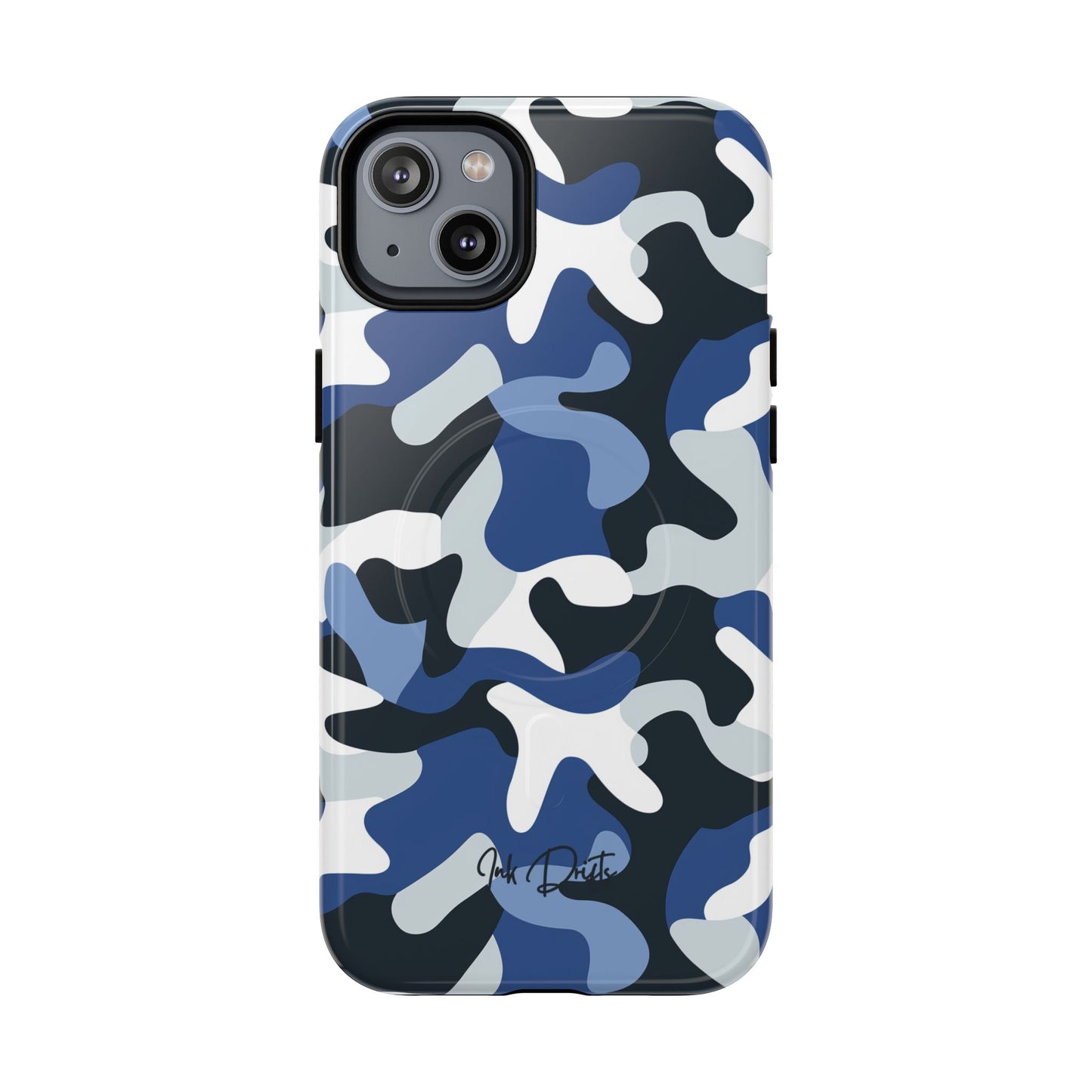 iPhone 14 Plus Glossy Phone Case - Arctic Camo | MagSafe iPhone Case