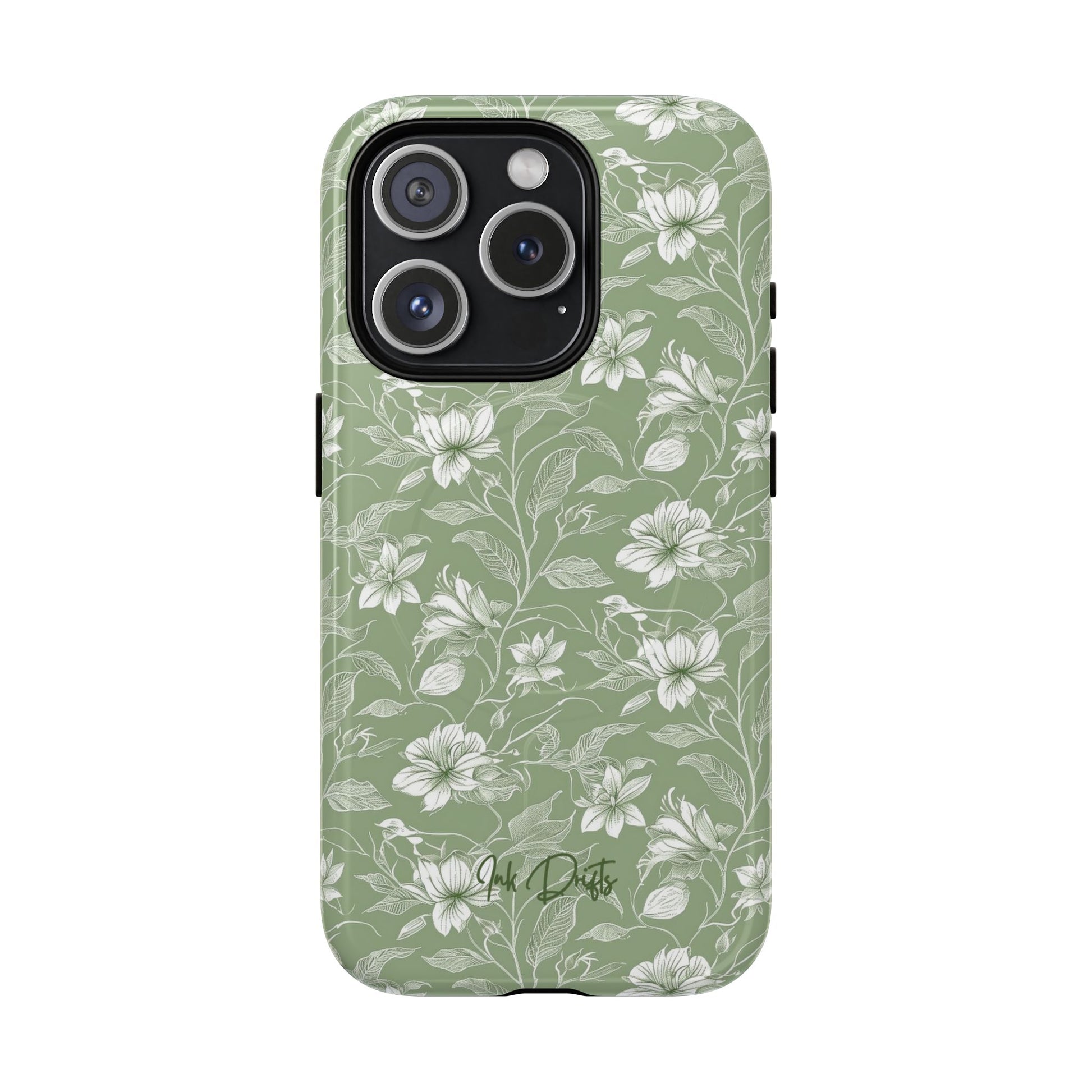 iPhone 15 Pro Glossy Phone Case - Garden Whisper | MagSafe iPhone Case