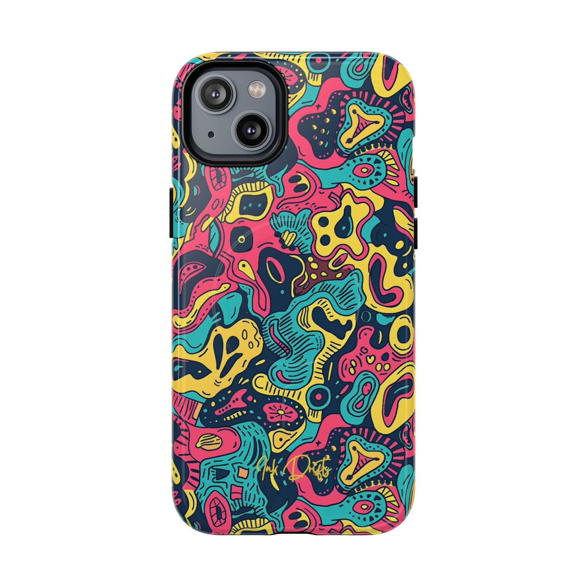 iPhone 14 Plus Glossy Phone Case - Psychedelic Pop | MagSafe iPhone Case