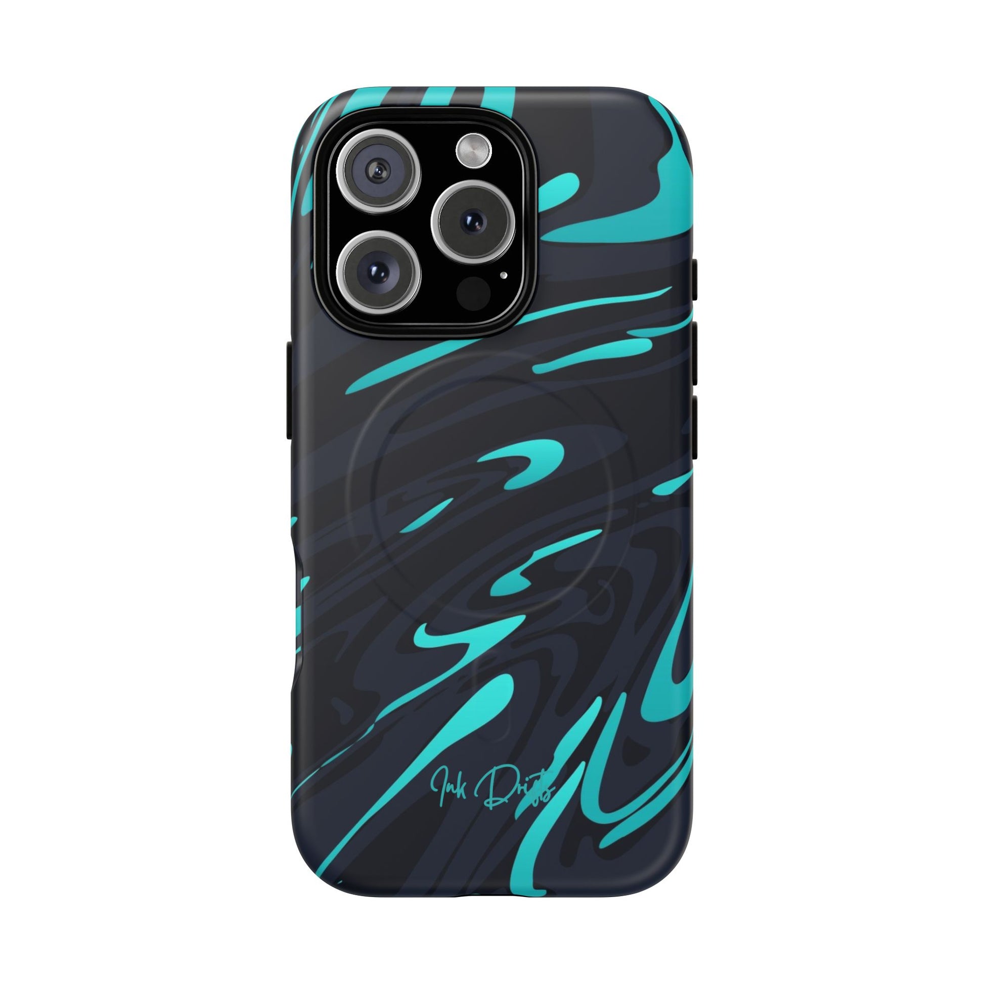 iPhone 16 Pro Matte Phone Case - Turquoise Splash | MagSafe iPhone Case