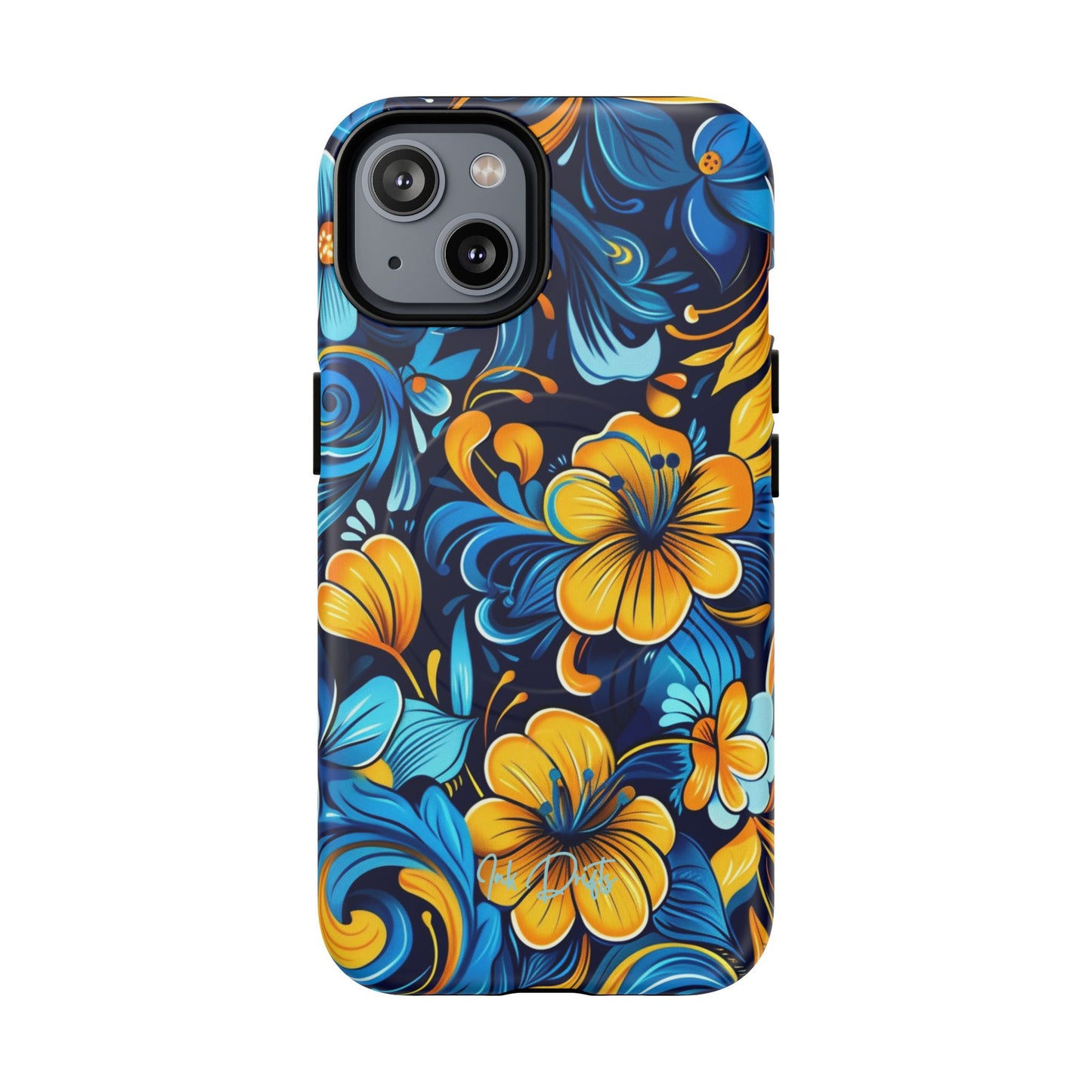 iPhone 14 Matte Phone Case - Floral Fusion | MagSafe iPhone Case