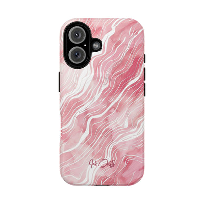 iPhone 16 Glossy Phone Case - Blush Waves | MagSafe iPhone Case