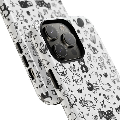 Phone Case - Doodle Zoo | MagSafe iPhone Case