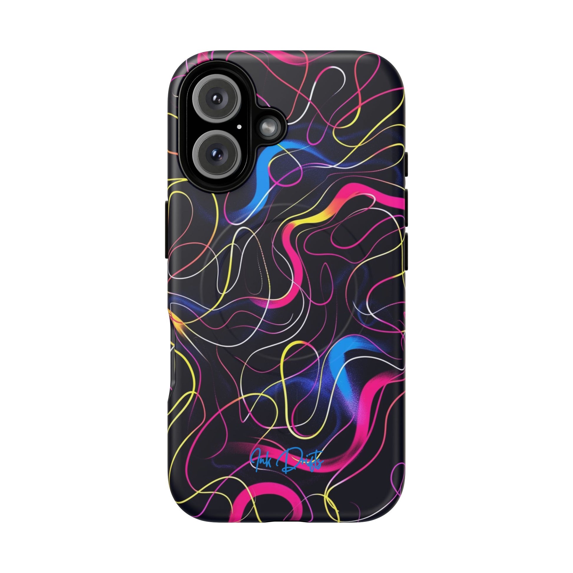 iPhone 16 Matte Phone Case - Neon Tangles | MagSafe iPhone Case