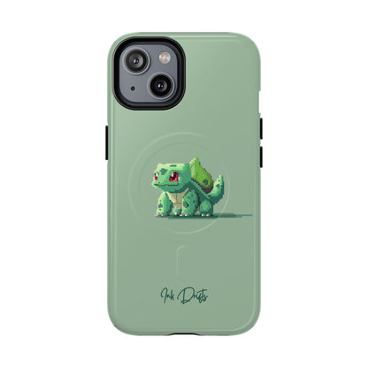 iPhone 14 Glossy Phone Case - Pixel Bulbasaur | MagSafe iPhone Case