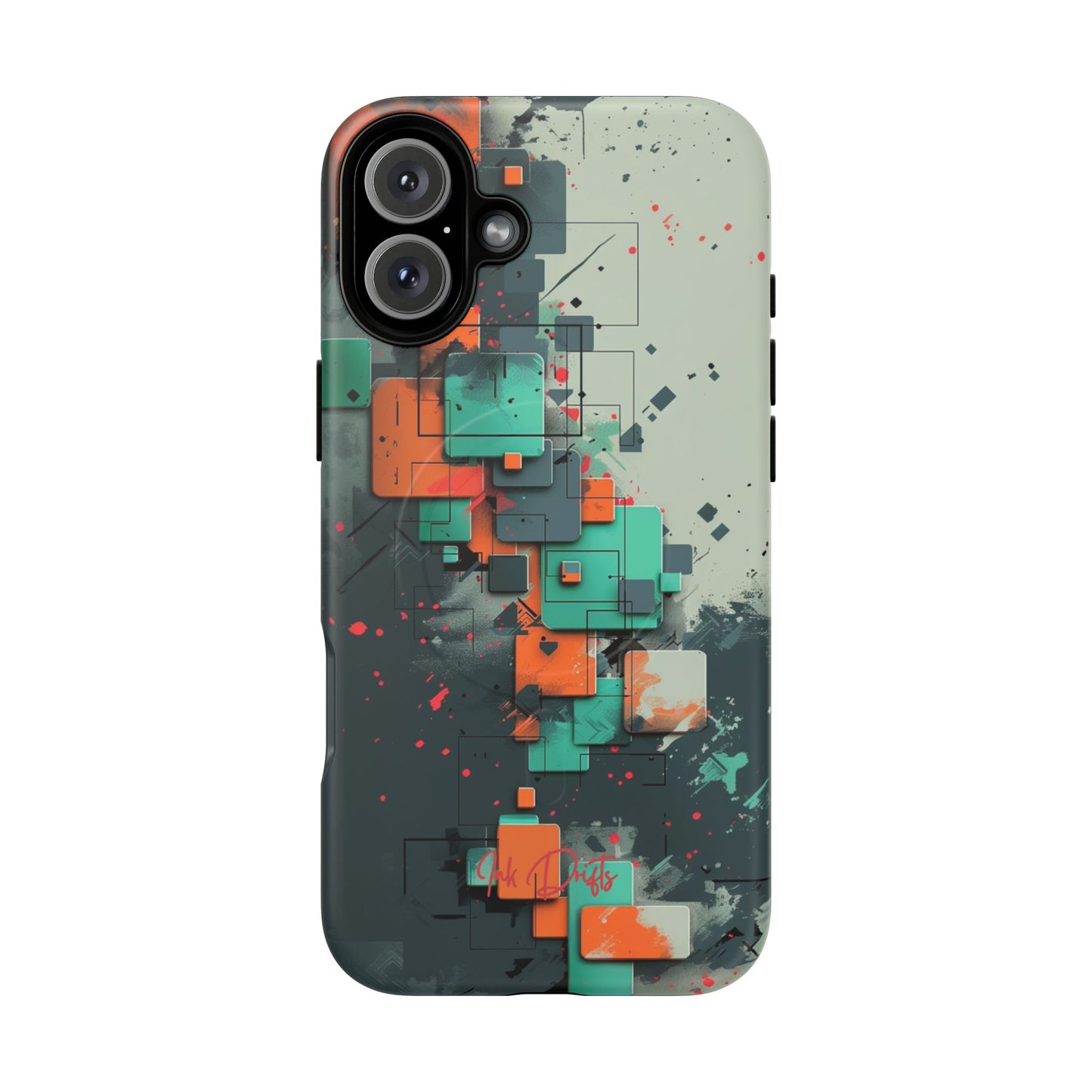 iPhone 16 Plus Matte Phone Case - Techno Mosaic | MagSafe iPhone Case