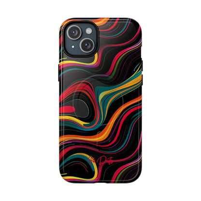 iPhone 15 Plus Glossy Phone Case - Vivid Currents | MagSafe iPhone Case