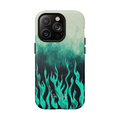 iPhone 14 Pro Matte Phone Case - Teal Inferno | MagSafe iPhone Case