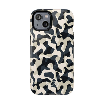 iPhone 14 Glossy Phone Case - Monochrome Camo | MagSafe iPhone Case