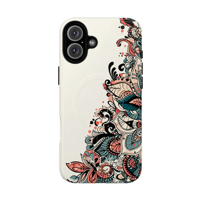 iPhone 16 Plus Glossy Phone Case - Floral Cascade | MagSafe iPhone Case