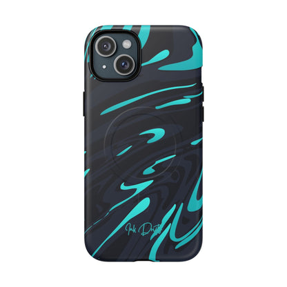 iPhone 15 Plus Matte Phone Case - Turquoise Splash | MagSafe iPhone Case