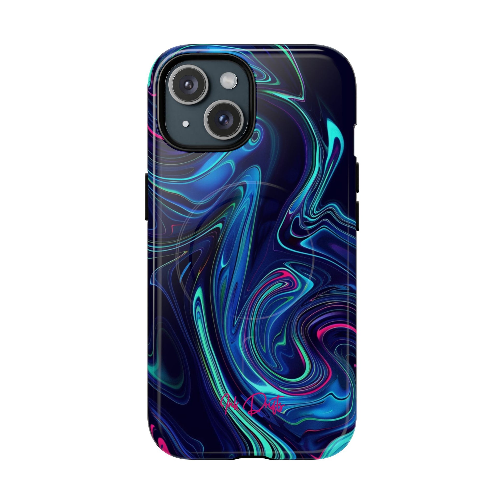 iPhone 15 Glossy Phone Case - Neon Abyss | MagSafe iPhone Case