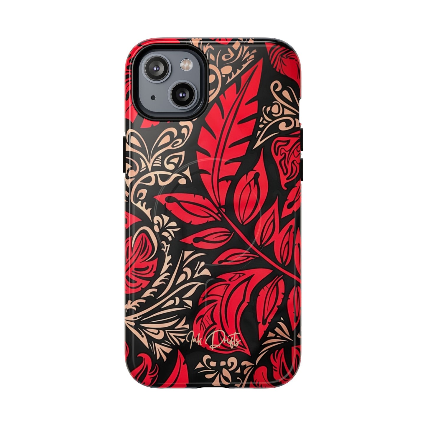 iPhone 14 Plus Glossy Phone Case - Crimson Foliage | MagSafe iPhone Case