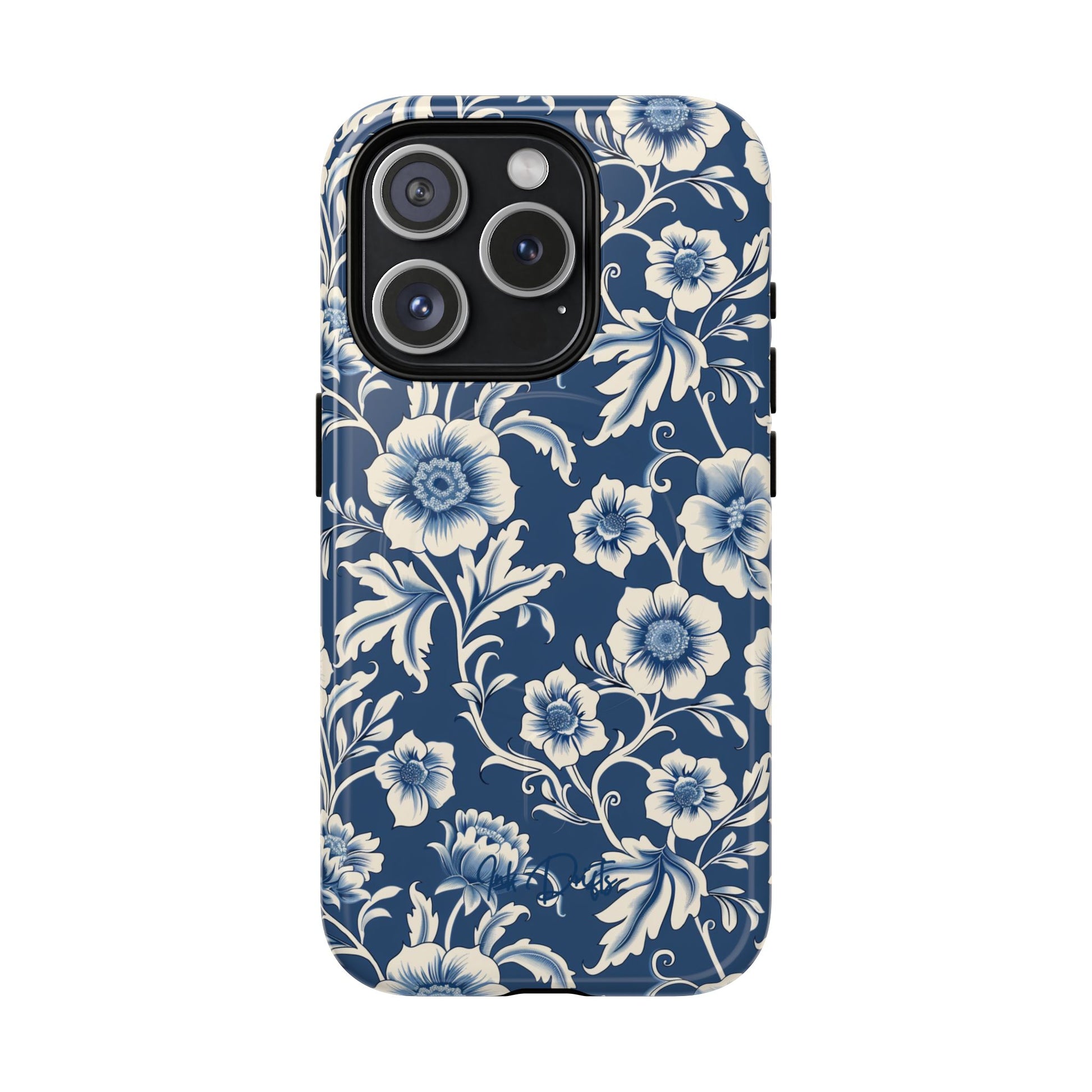 iPhone 15 Pro Glossy Phone Case - Regal Florals | MagSafe iPhone Case