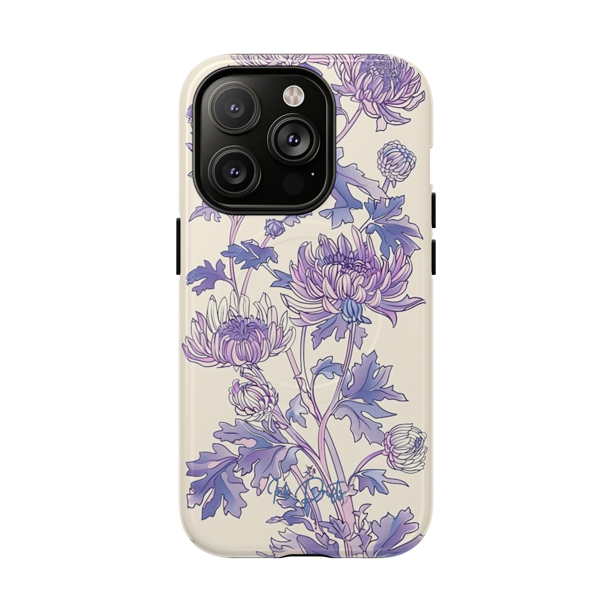 iPhone 14 Pro Glossy Phone Case - Lavender Bloom | MagSafe iPhone Case