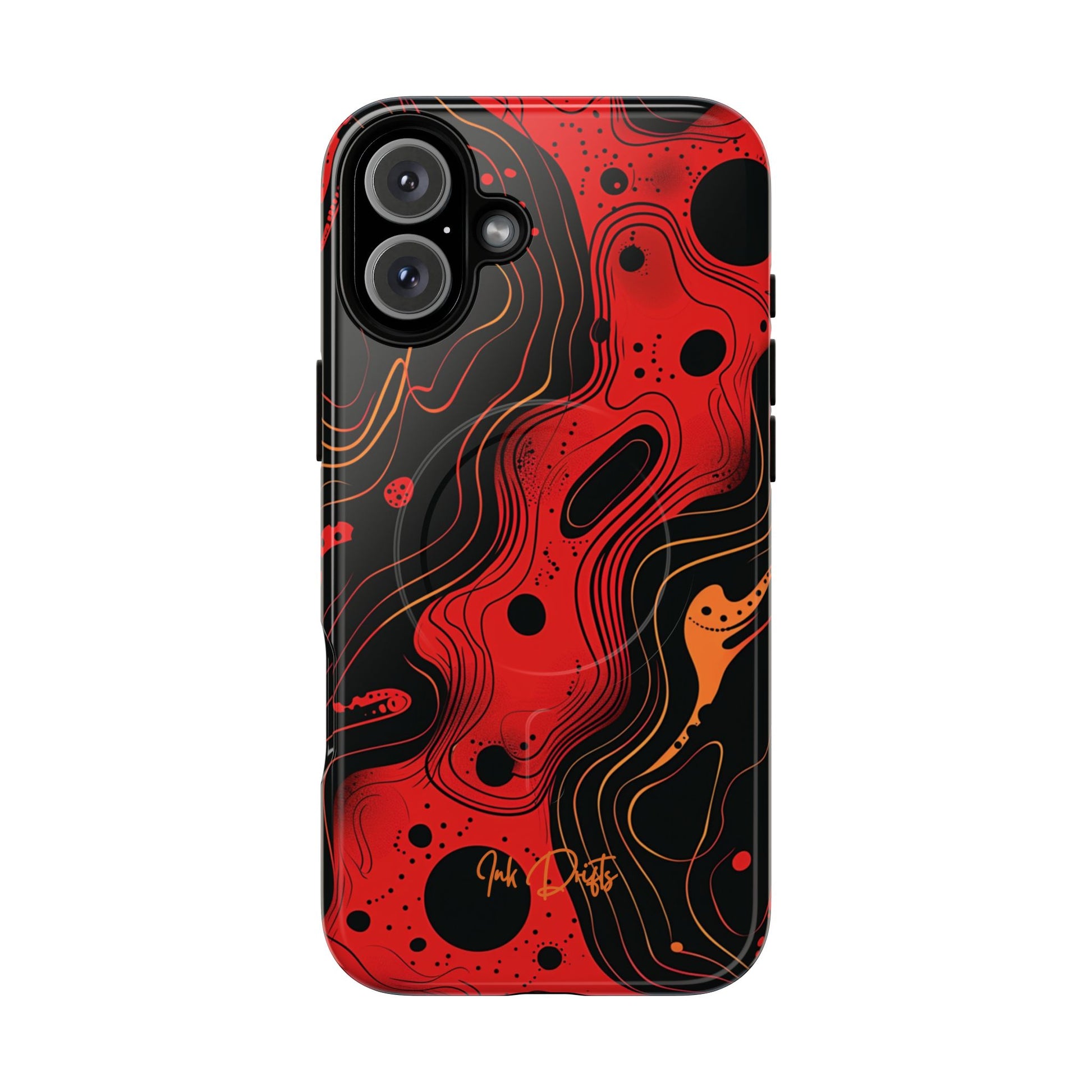 iPhone 16 Plus Glossy Phone Case - Magma Flow | MagSafe iPhone Case