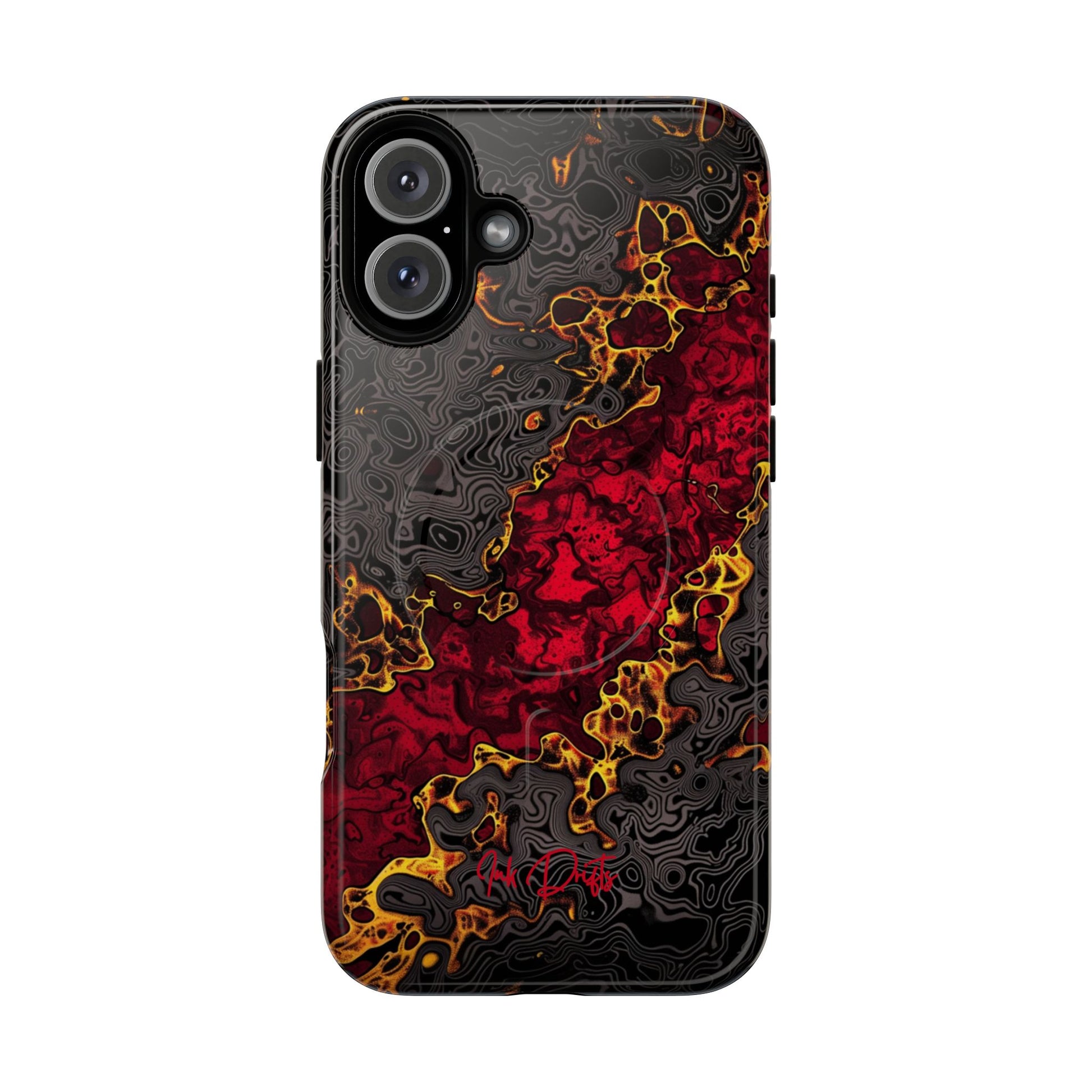 iPhone 16 Plus Glossy Phone Case - Volcanic Veins | MagSafe iPhone Case