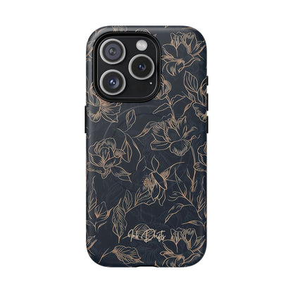 iPhone 15 Pro Matte Phone Case - Golden Elegance | MagSafe iPhone Case