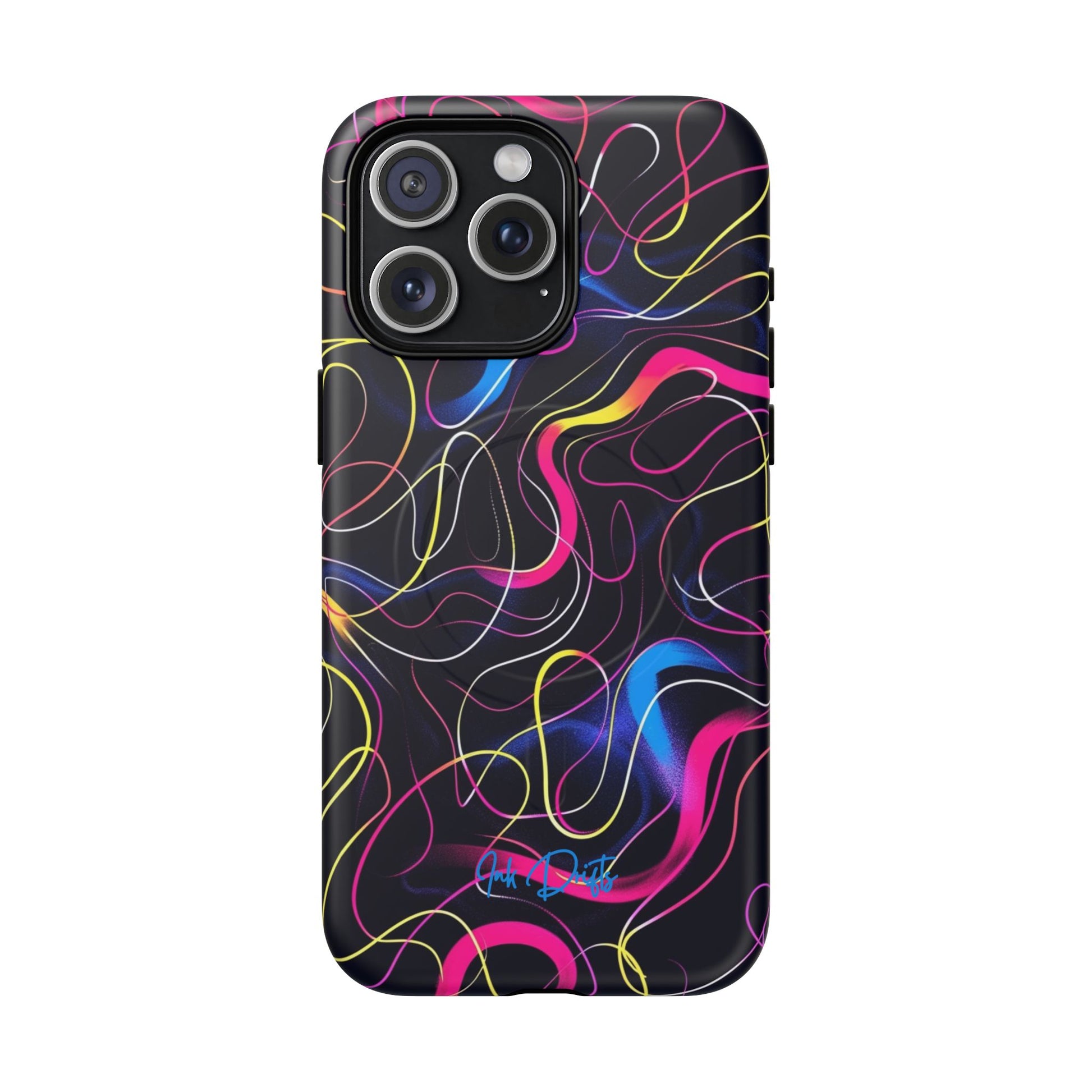 iPhone 15 Pro Max Matte Phone Case - Neon Tangles | MagSafe iPhone Case