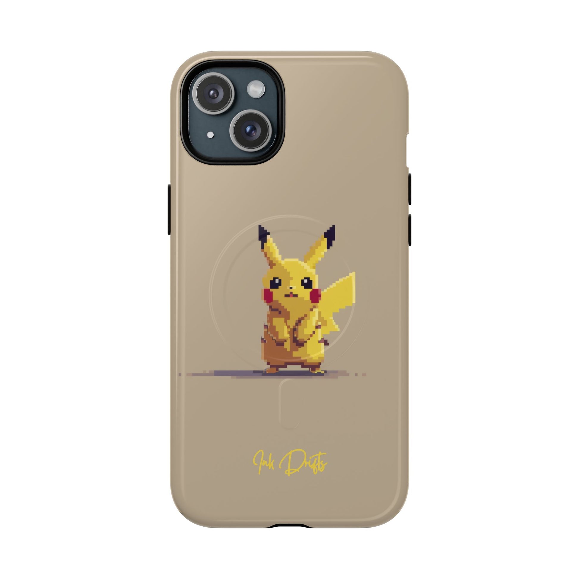 iPhone 15 Plus Glossy Phone Case - Pixel Pikachu 2 | MagSafe iPhone Case