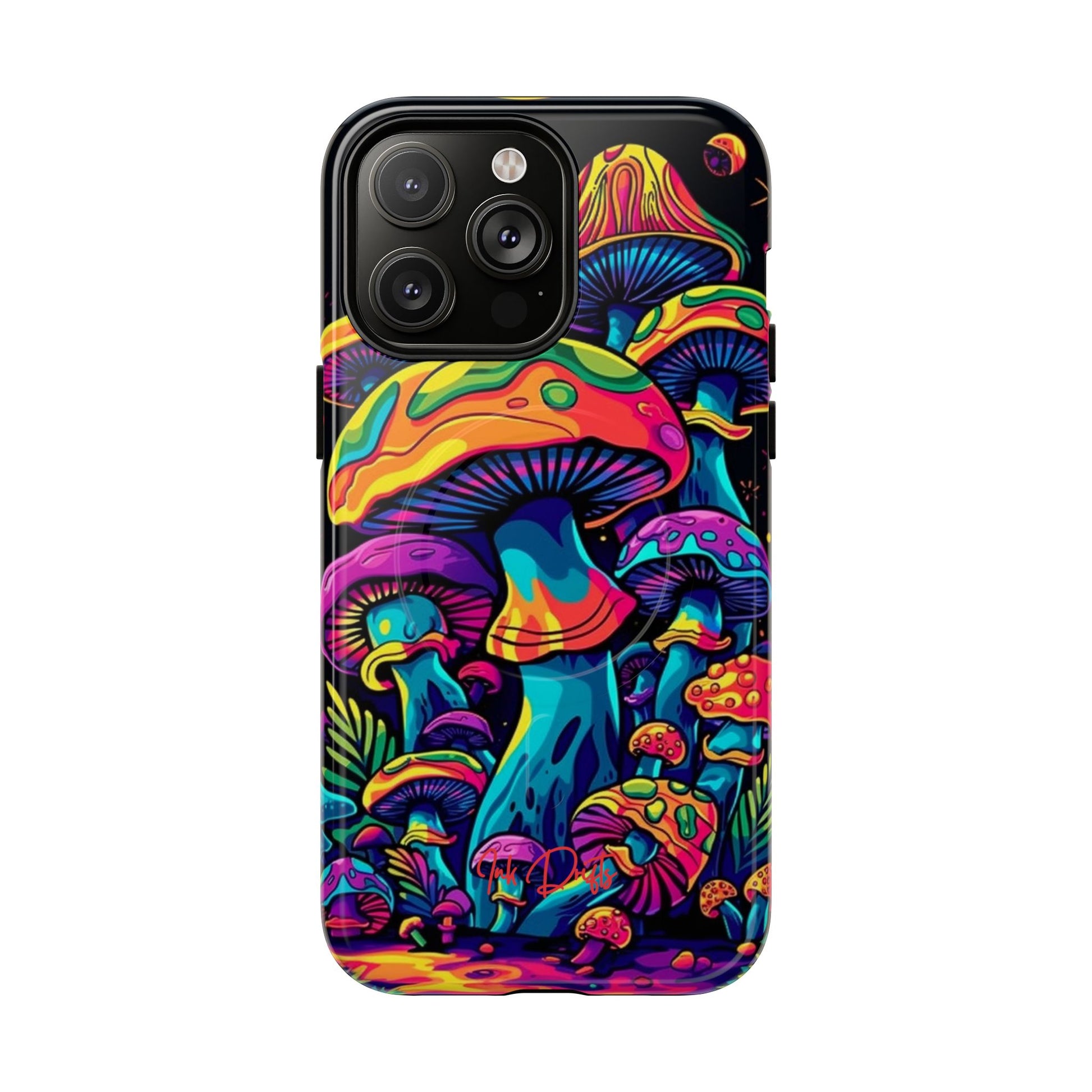 iPhone 14 Pro Max Glossy Phone Case - Psychedelic Fungi | MagSafe iPhone Case