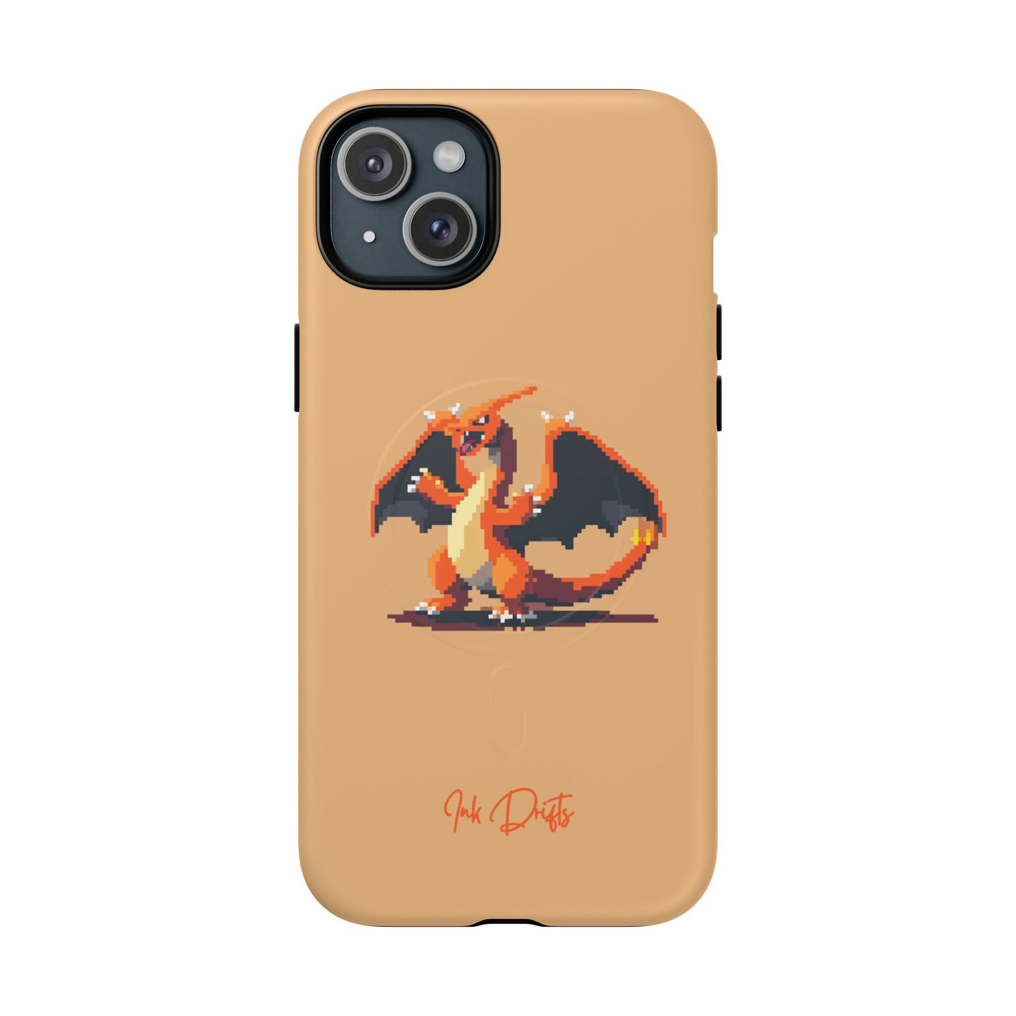 iPhone 15 Plus Matte Phone Case - Pixel Charizard | MagSafe iPhone Case