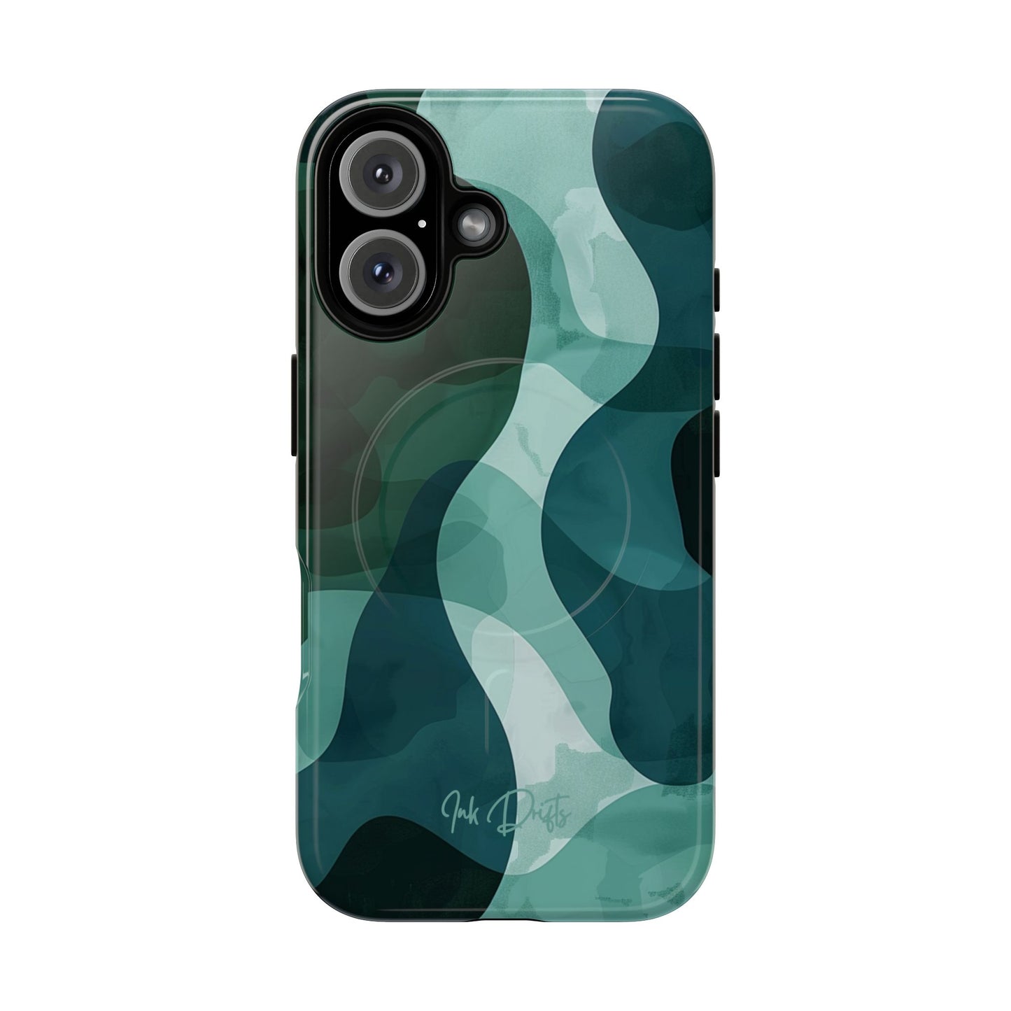 iPhone 16 Glossy Phone Case - Verdant Waves | MagSafe iPhone Case